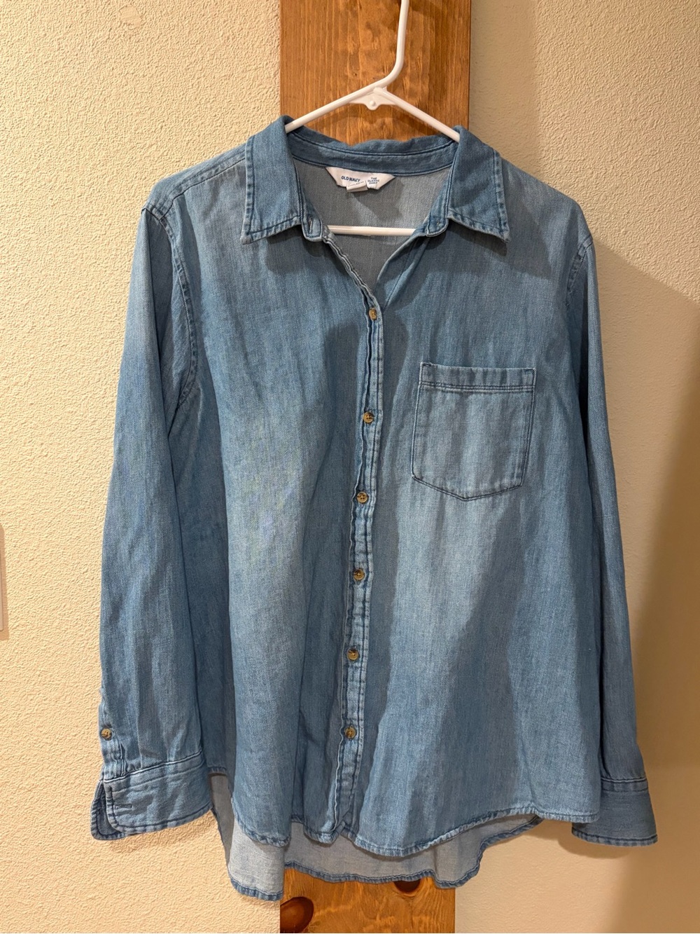 Old Navy Light Blue Denim Button-Down Shirt